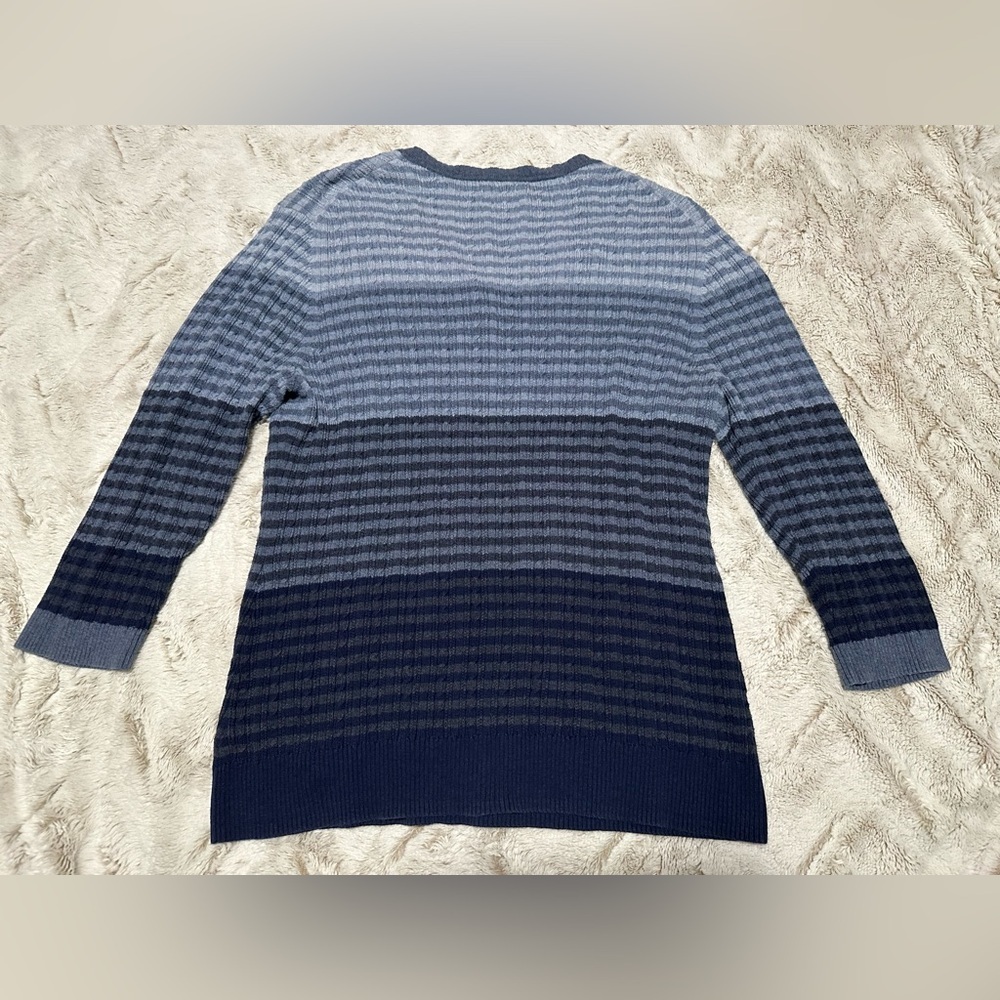 Croft & Barrow V Neck Striped Knit Sweater - Picture 8 of 8
